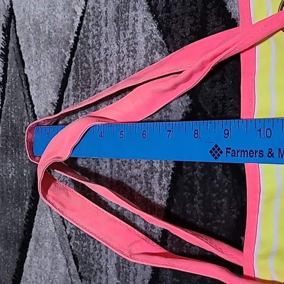 VICTORIA SECRET OMBRE NEON STRIPES CANVAS TOTE BAG - Picture 10 of 11